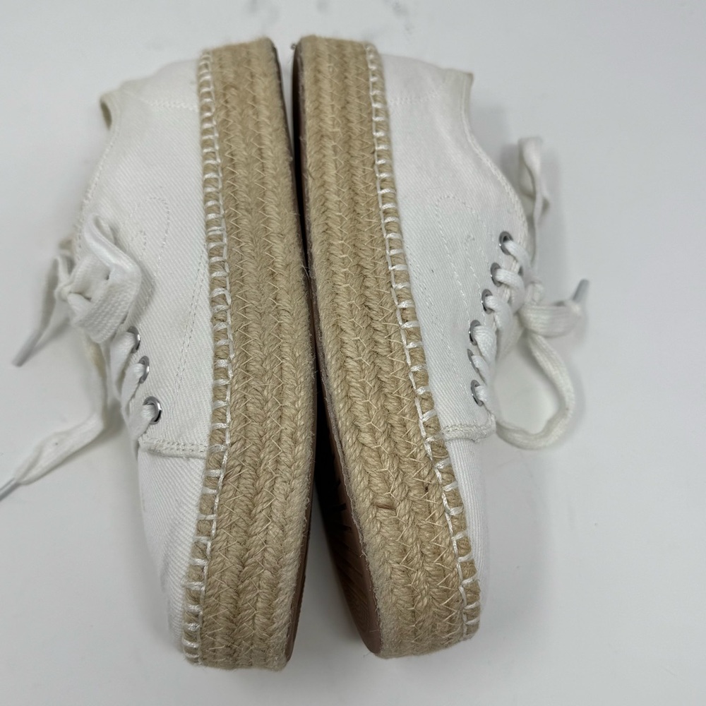 Tretorn Women’s Eve Lace Up Platform Espadrille‎ size 6 White Canvas Sneakers - Picture 6 of 12